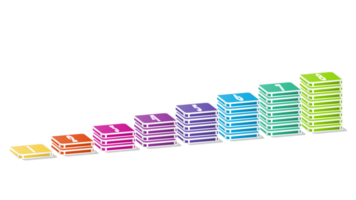 Bar chart rectangular 3d, Infographics elements diagram with 8 steps. png