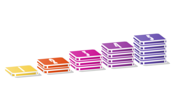 Bar chart rectangular 3d, Infographics elements diagram with 5 steps. png