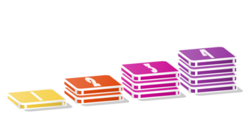 Bar chart rectangular 3d, Infographics elements diagram with 4 steps. png