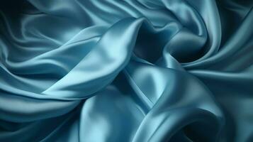 suave y suave azul satín seda antecedentes. generativo ai foto