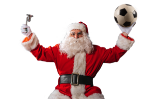 santa claus ready to see a soccer match png