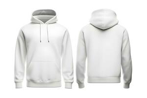 White Hoodie Sweatshirt Template for Design Mockup and Print. Generative AI photo