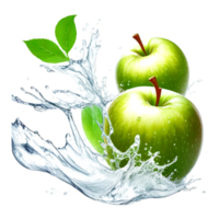 vert Pomme éclaboussure. ai génératif png