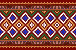 Cross stitch colorful geometric traditional ethnic pattern Ikat seamless pattern abstract design for fabric print cloth dress carpet curtains and sarong Aztec African Indian Indonesian vector