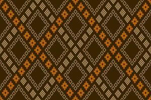 Nature vintages cross stitch traditional ethnic pattern paisley flower Ikat background abstract Aztec African Indonesian Indian seamless pattern for fabric print cloth dress carpet curtains and sarong vector