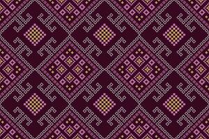 Pink Cross stitch colorful geometric traditional ethnic pattern Ikat seamless pattern border abstract design for fabric print cloth dress carpet curtains and sarong Aztec African Indian Indonesian vector