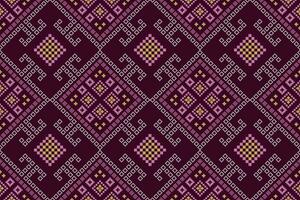 Pink Cross stitch colorful geometric traditional ethnic pattern Ikat seamless pattern border abstract design for fabric print cloth dress carpet curtains and sarong Aztec African Indian Indonesian vector