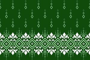 Green Cross stitch colorful geometric traditional ethnic pattern Ikat seamless pattern border abstract design for fabric print cloth dress carpet curtains and sarong Aztec African Indian Indonesian vector