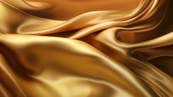 Smooth and Soft gold Satin Silk Background. Generative AI photo