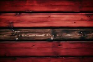 Vibrant Red Wooden Planks Background - Rustic Texture for Design and Creativity. created with Generative AI photo