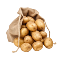 patata en un bolso aislado en un transparente antecedentes ai generativo png