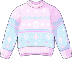 Pastell- gemütlich Pullover, Winter Outfit, beiläufig Strickwaren Mode , ai generiert png