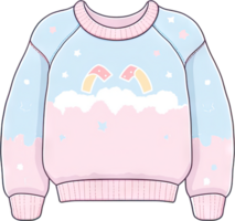 Pastel cozy sweater, winter outfit, casual knitwear fashion , AI generated png