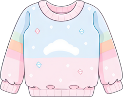 pastel acolhedor suéter, inverno roupa, casual malhas moda , ai gerado png