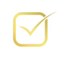 gold check mark icon square gold certification seal png