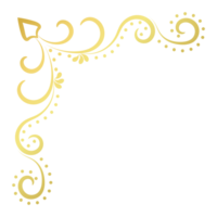 guld årgång barock hörn prydnad retro mönster antik stil akantus. dekorativ design element filigran kalligrafi. du kan använda sig av för bröllop dekoration av hälsning kort och laser skärande png