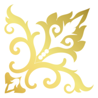 goud wijnoogst barok hoek ornament retro patroon antiek stijl acanthus. decoratief ontwerp element filigraan kalligrafie. u kan gebruik voor bruiloft decoratie van groet kaart en laser snijdend png