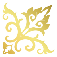 Gold vintage baroque corner ornament retro pattern antique style acanthus. Decorative design element filigree calligraphy. You can use for wedding decoration of greeting card and laser cutting png