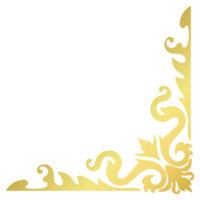 Gold vintage baroque corner ornament retro pattern antique style acanthus. Decorative design element filigree calligraphy. You can use for wedding decoration of greeting card and laser cutting png