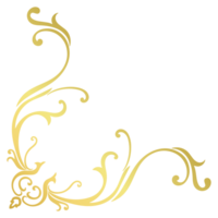 Gold vintage baroque corner ornament retro pattern antique style acanthus. Decorative design element filigree calligraphy. You can use for wedding decoration of greeting card and laser cutting png