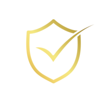 dorado cheque marca icono proteger oro Certificación sello png