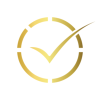 golden check mark icon circle gold certification seal png