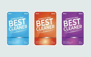 Virucidal and bactericidal cleaner labels Super cleaner and disinfectant labels set of two Detergent wash labels design set of two Power wash and cleaner label template design vector