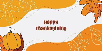 thanksgiving holiday banner, vector illustration in handdraw style. design for greeting cards, flyers, social media, web.