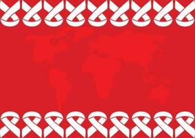 poster frame decoration with aids day symbol ribbon icon, border vector template for banner, flyer, presentation, social media, web.