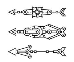 arrows weapon set line vector illustration