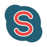 Skype Vector Glyph Two Color Icon For Personal And Commercial Use.
