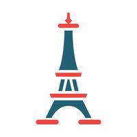 eiffel vector glifo dos color icono para personal y comercial usar.