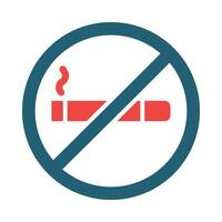 No Smoking Vector Glyph Two Color Icon For Personal And Commercial Use.