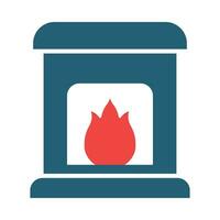 Fireplace Vector Glyph Two Color Icon For Personal And Commercial Use.