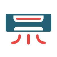 Air Conditioner Vector Glyph Two Color Icon For Personal And Commercial Use.