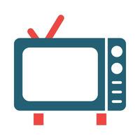 Television Vector Glyph Two Color Icon For Personal And Commercial Use.