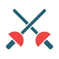 Fencing Vector Glyph Two Color Icon For Personal And Commercial Use.