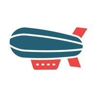 Zeppelin Vector Glyph Two Color Icon For Personal And Commercial Use.