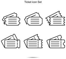 Ticket icons Set, Vector illustration