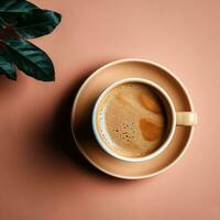 cup of coffee in the style of minimalist backgrounds photo