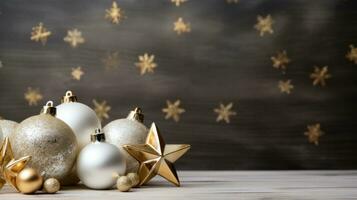 christmas decor with copy space photo