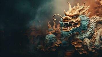 chinese dragon with copy space photo