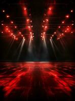 Ai Generative Backdrop Red Spotlights For Flyers, Banner and Backgrounds realistic image ultra hd high design photo