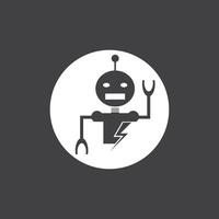 Robot logo template vector icon illustration design