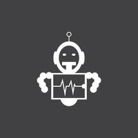 Robot logo template vector icon illustration design