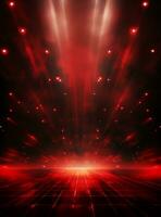 Ai Generative Backdrop Red Spotlights For Flyers, Banner and Backgrounds realistic image ultra hd high design photo