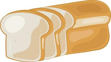 White Bread Loaf Toast Illustration Graphic Element Art Card vector