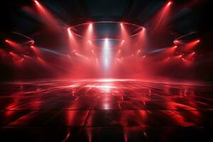 Ai Generaitve Backdrop With Illumination Of Red Spotlights For Flyers realistic image ultra hd high design photo