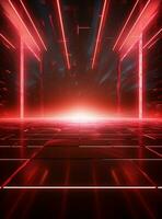 Ai Generative Backdrop Red Spotlights For Flyers, Banner and Backgrounds realistic image ultra hd high design photo