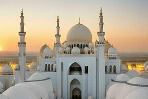 jeque zayed grandioso mezquita en abu dhabi antecedentes. ai generativo Pro foto